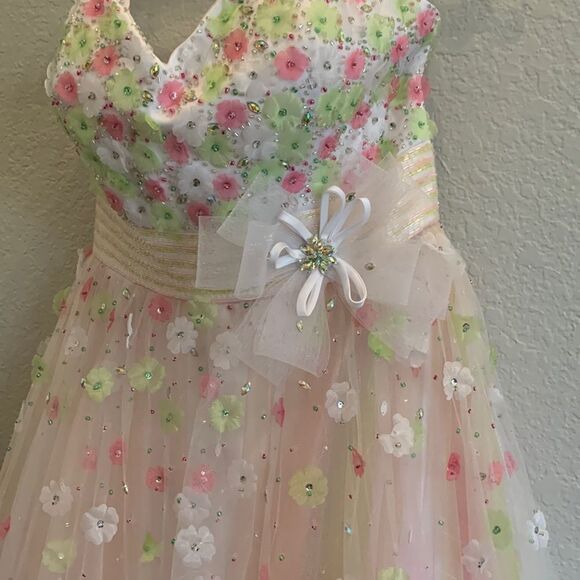 Pink and Green Ball Gown - Picture 5 of 10